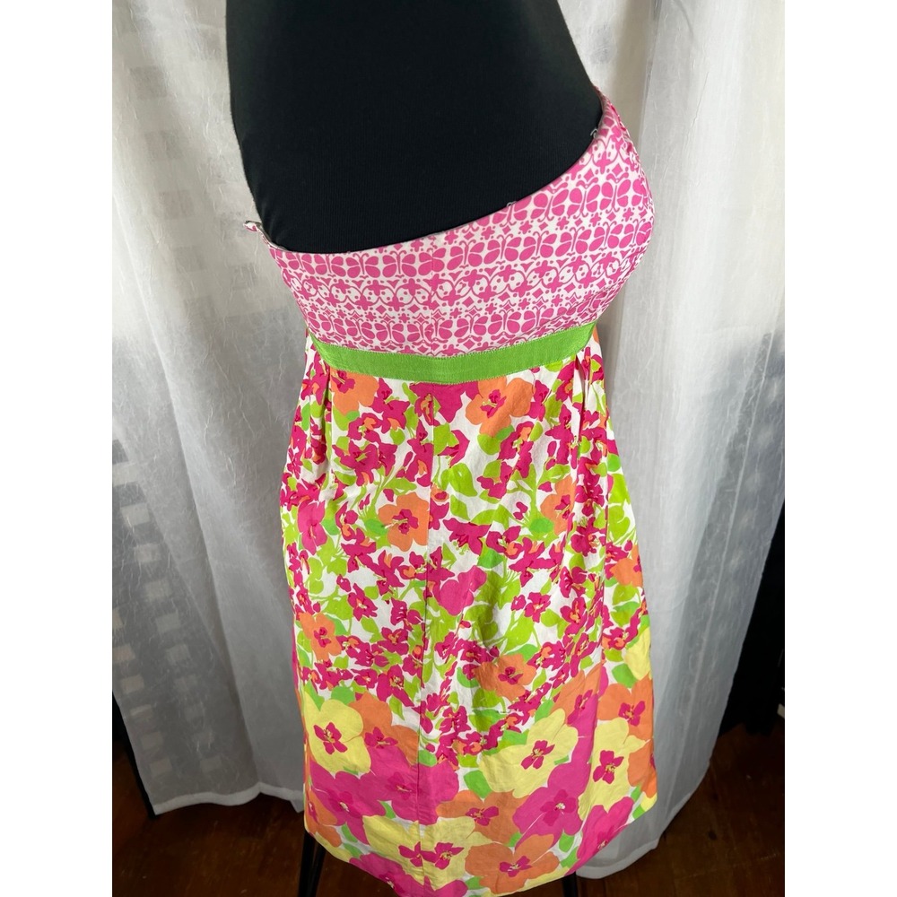 Lilly Pulitzer strapless floral lined dress size 4 - Picture 4 of 8